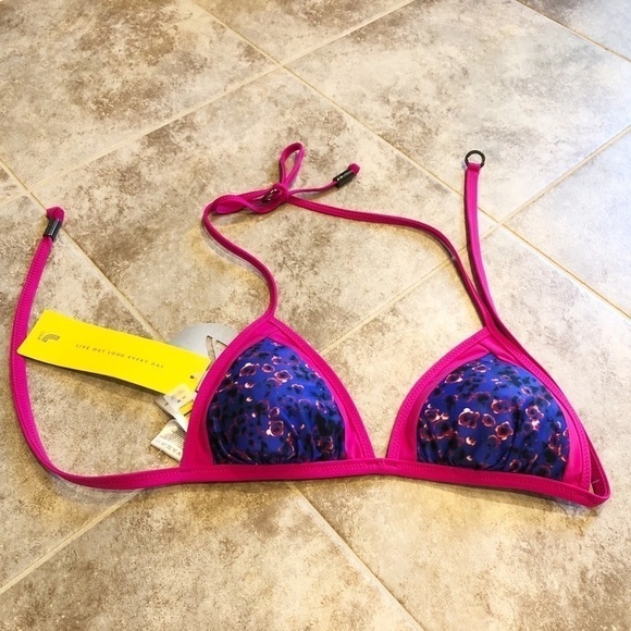 🆕 Lole reversible triangle bikini top chevron purple pink - Picture 5 of 11